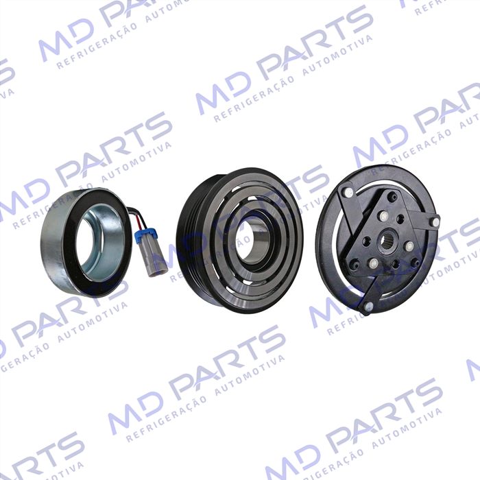 Conjunto de Embreagem do Compressor Original Scroll Chevrolet Prisma 2013 Até 2019 / Spin/Onix 2013> / Cobalt 2012> - 12 Volts Polia 5pk 103mm