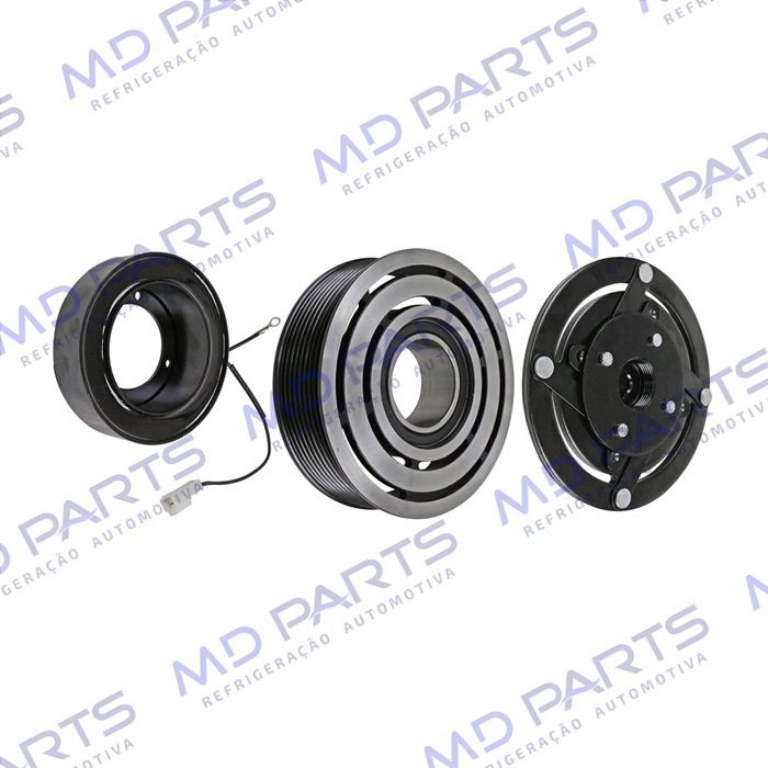 Conjunto de Embreagem do Compressor Denso 10P15 Mitsubishi L200 Triton / Outlander Flex RC.600.190 / RC.600.191 - 12 Volts Polia 8pk 120mm