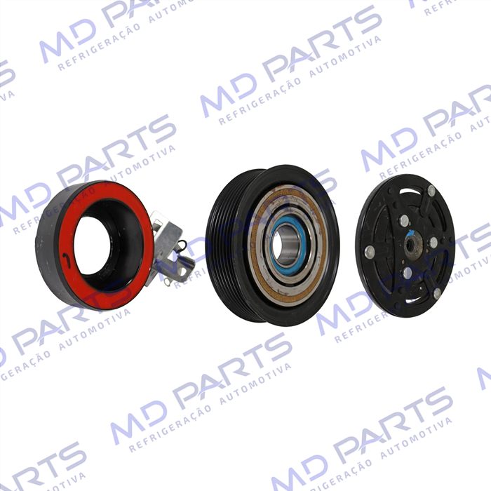 Conjunto de Embreagem do Compressor 10SRE11C Toyota Hilux 2.8 - 12 Volts Polia 7pk 125mm